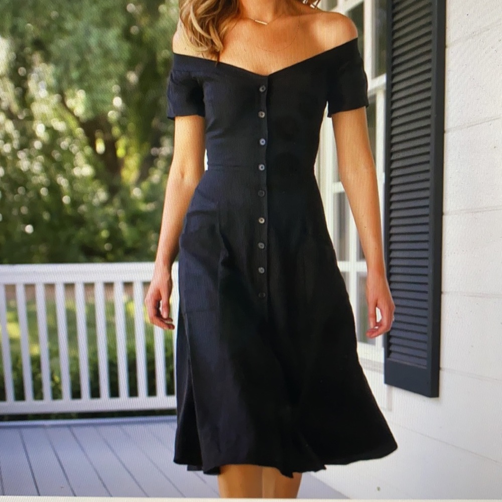 Reformation black linen dress